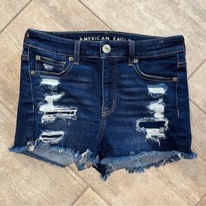 AMERICAN Eagle Hi-Rise Shortie Denim Shorts Women’s Size 4